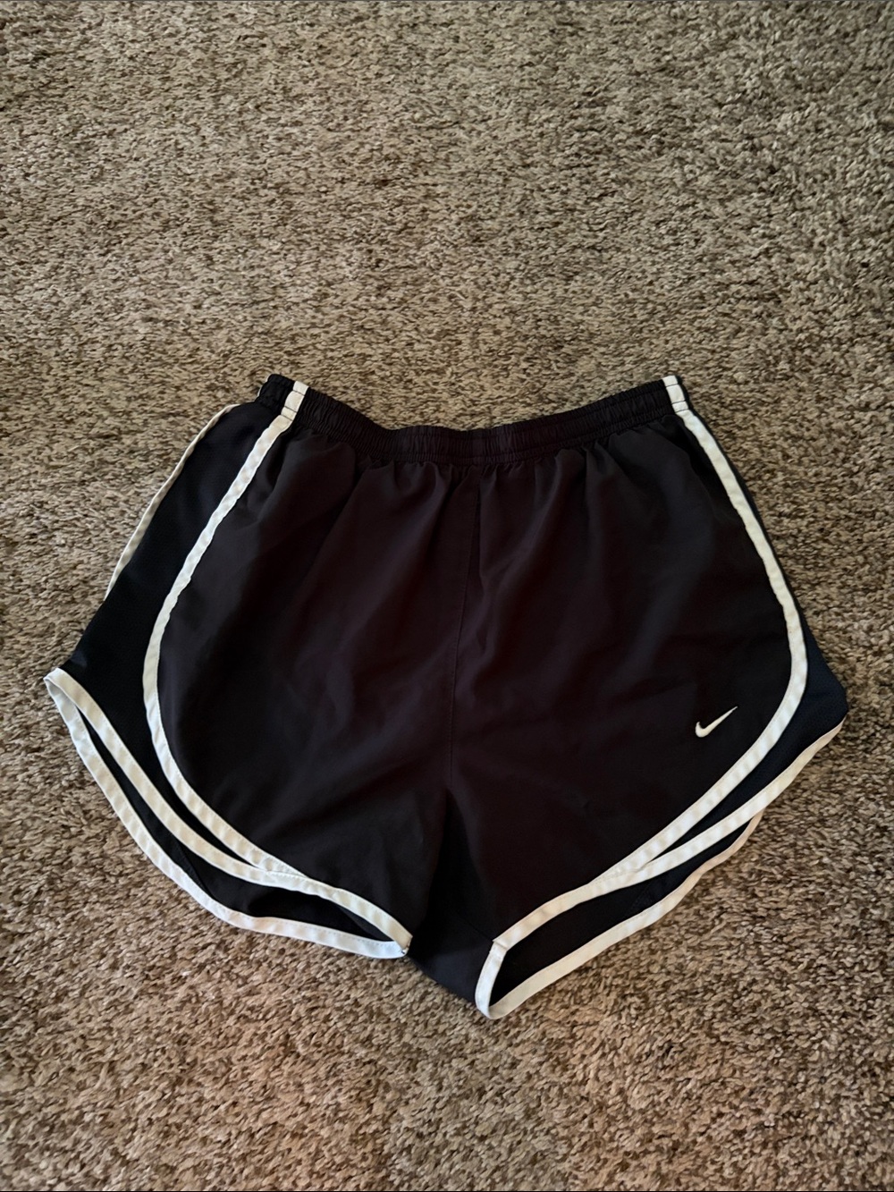 Nike Black Athletic Shorts with White Piping